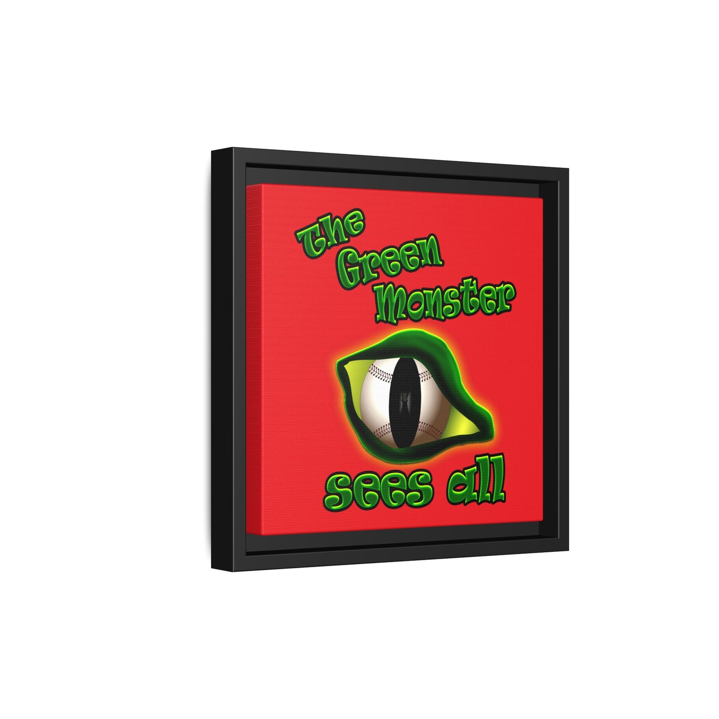 green monster - framed canvas art (red)