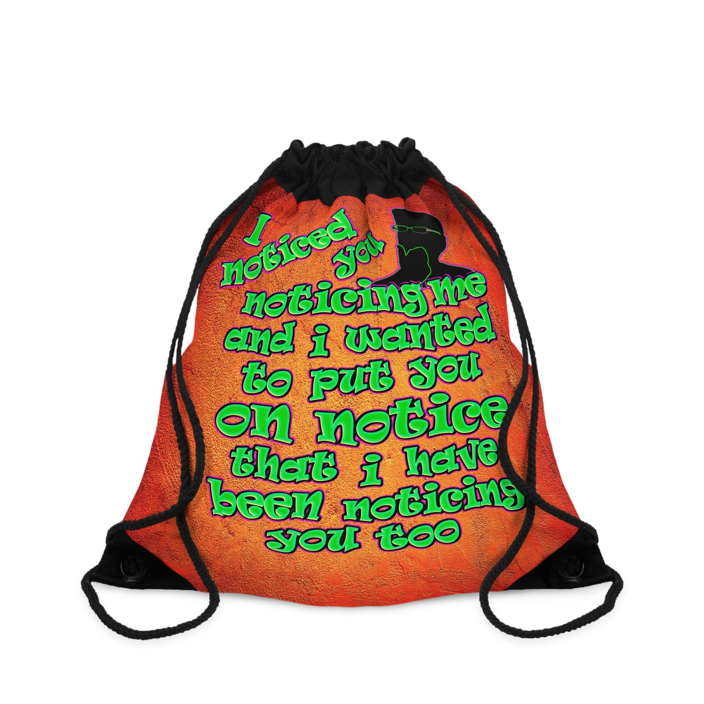 noticed you noticing - Drawstring Bag (burnt orange)