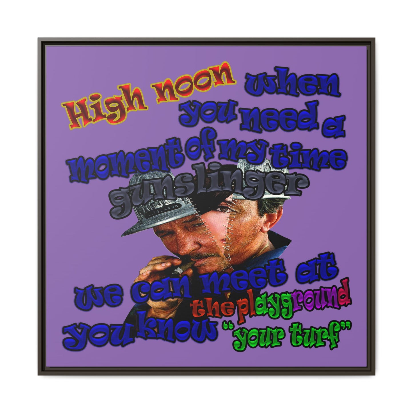 high noon - framed canvas art (light purple)