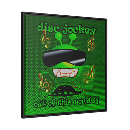 disc jockey - framed canvas art (logo green)