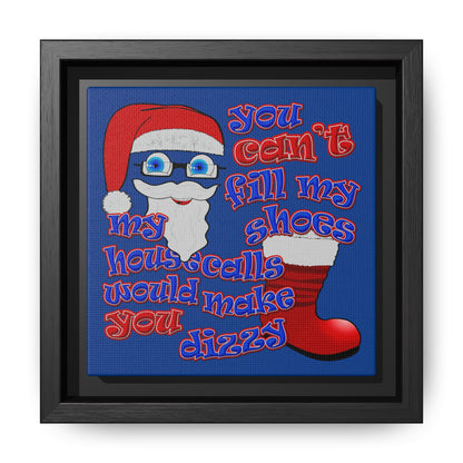 santa's shoes - framed canvas art (dark blue)