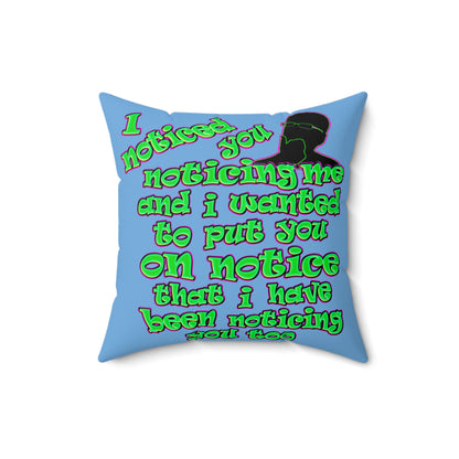 noticed you noticing - Faux Suede Square Pillow - (light blue)