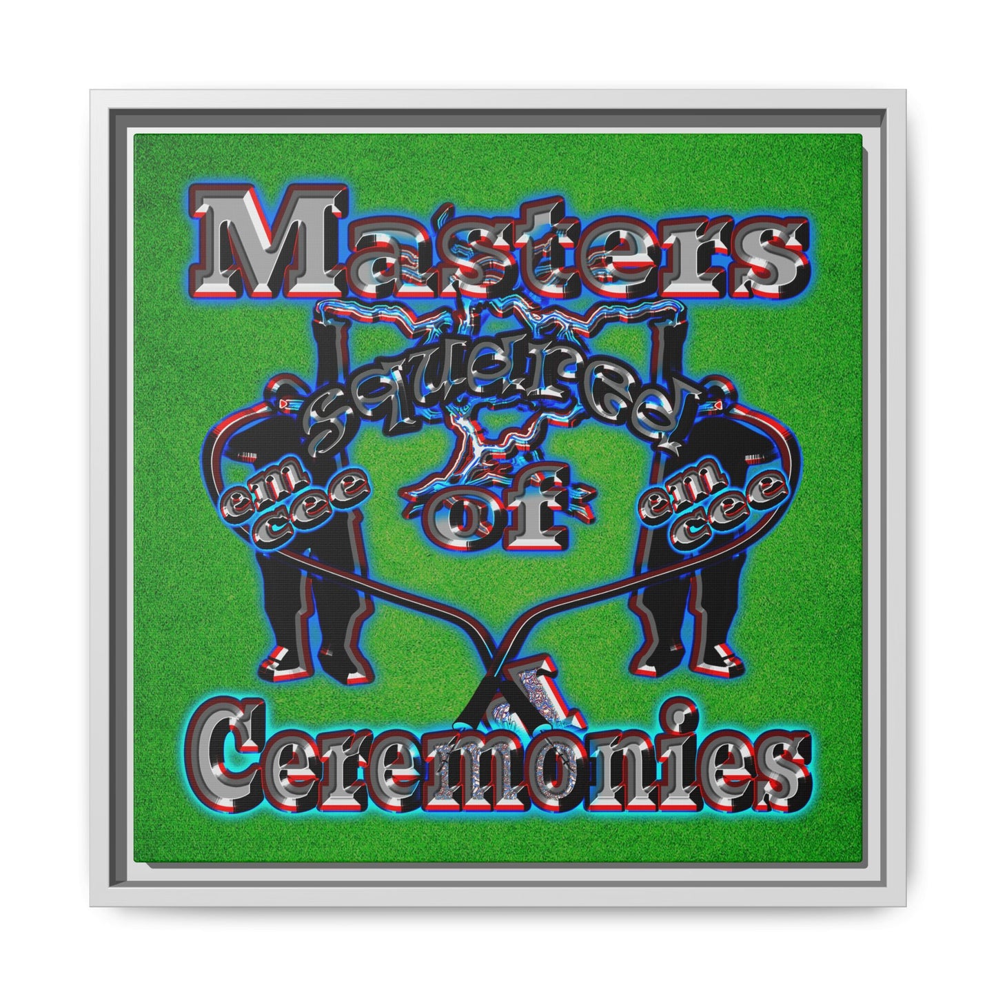 em cee squared - framed canvas art (green turf)