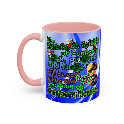christmas spirits of boston - Accent Mug (blue-white wave)