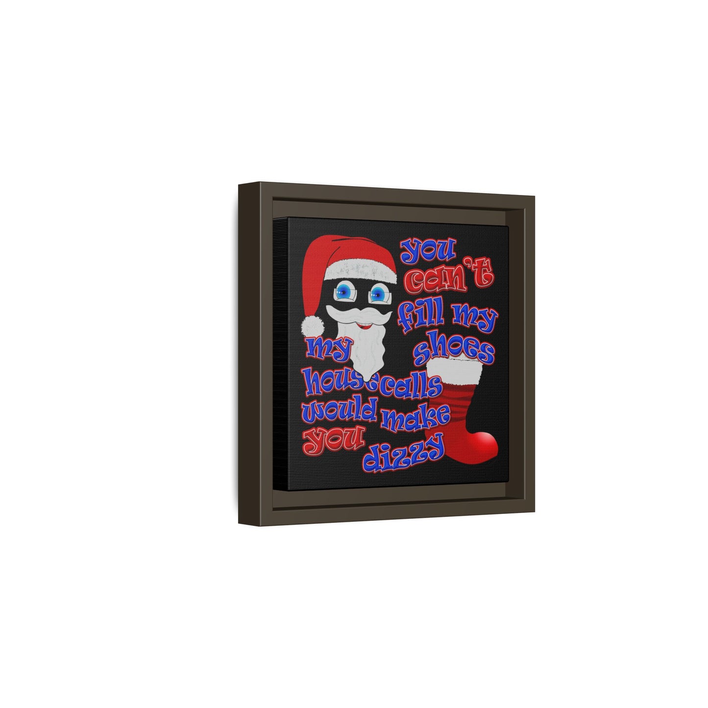 santa's shoes - framed canvas art (black)