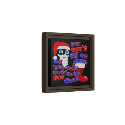 santa's shoes - framed canvas art (black)
