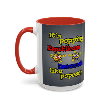 popping like popcorn - Accent Mug (grey-light grey)