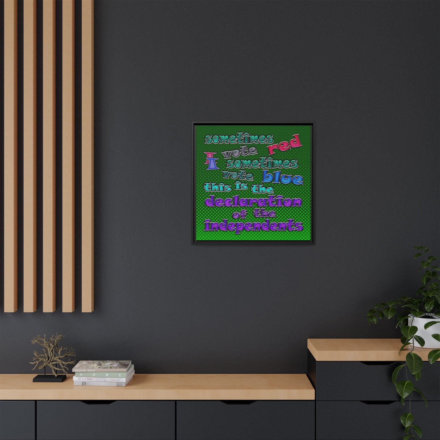 declaration of the independents - framed canvas art (logo green)