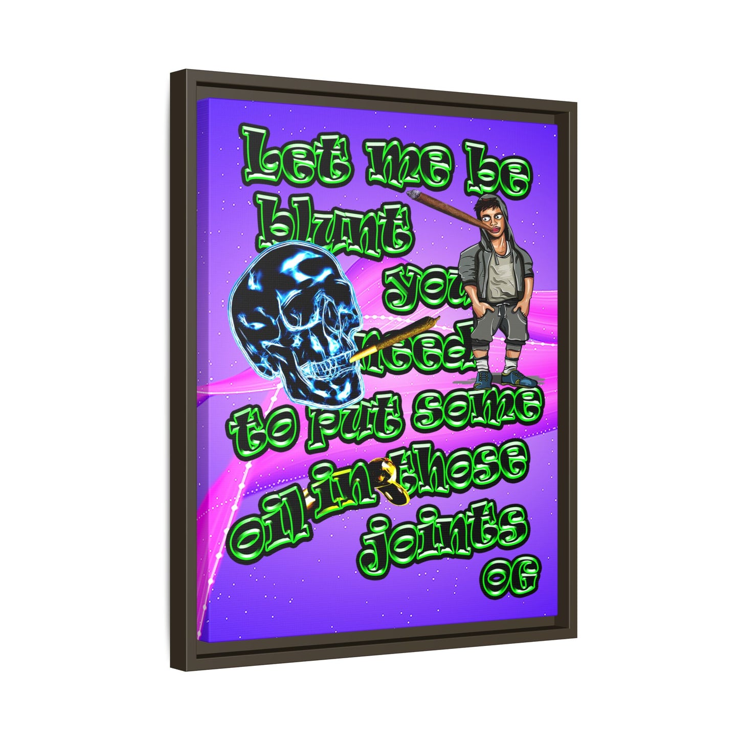 og - framed canvas art (purple-pink wave)
