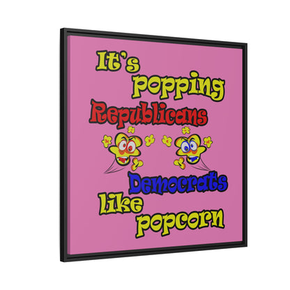 popping like popcorn - framed canvas art (light pink)