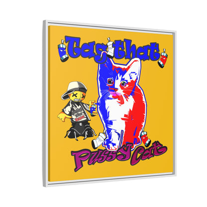 tag that - framed canvas art (yellow)