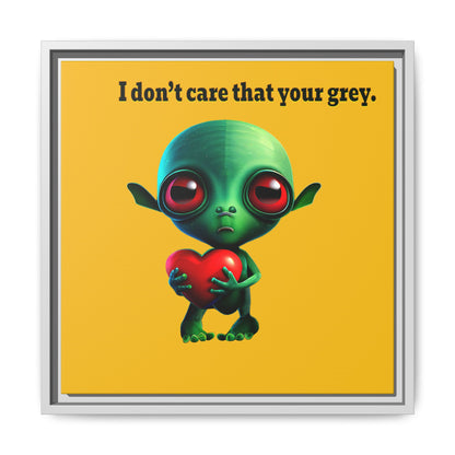 I don't care that your grey - framed canvas art (yellow)