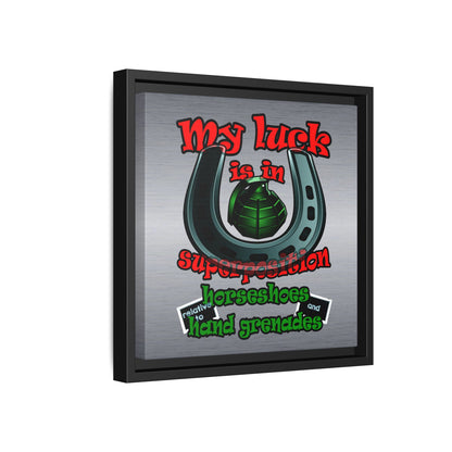 my luck - framed canvas art (brushed nickel)