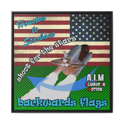 shoot for the stars - framed canvas art (logo green)
