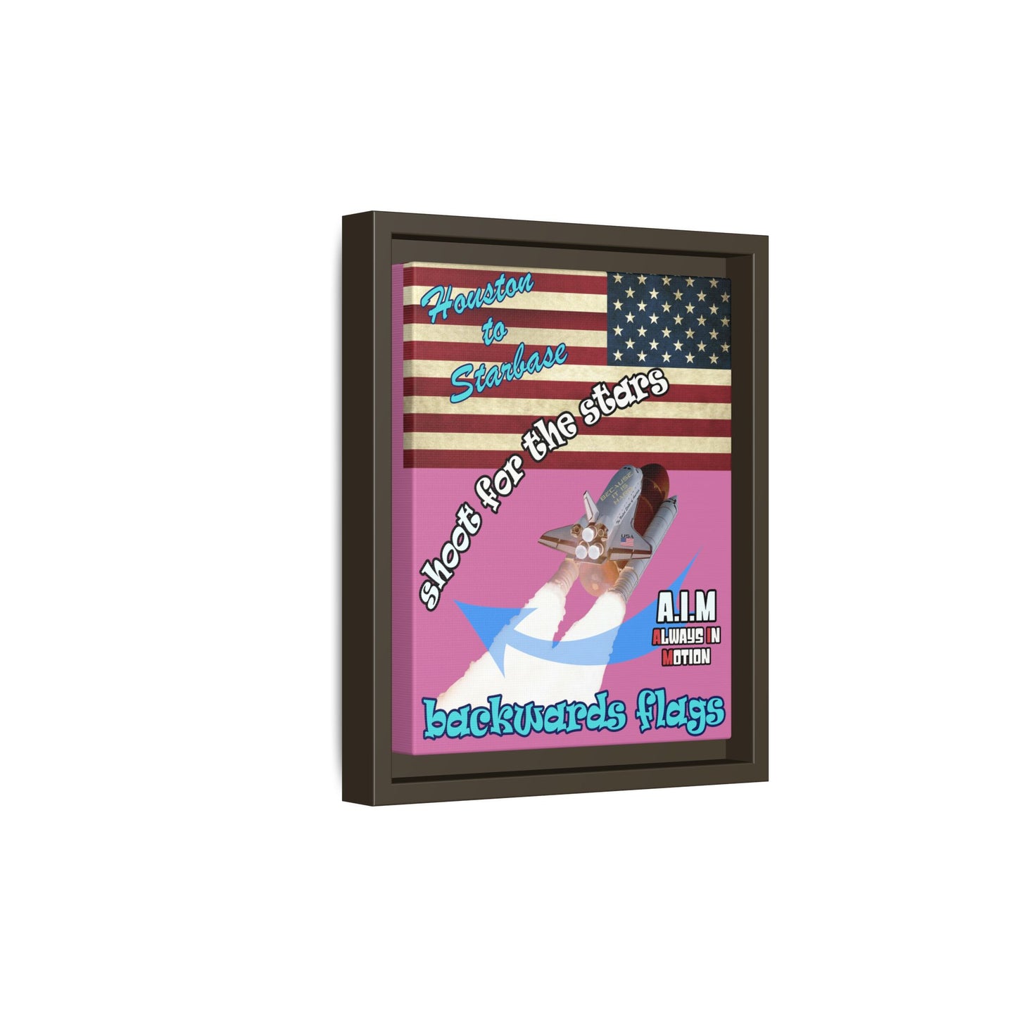 shoot for the stars - framed canvas art (light pink)