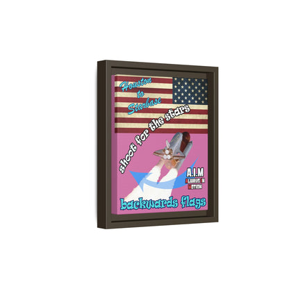 shoot for the stars - framed canvas art (light pink)