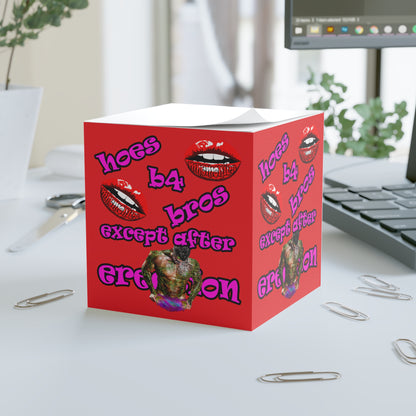 hoes b4 bros - note cube (red)
