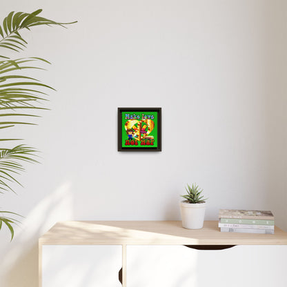 love peace - framed canvas art (logo green)