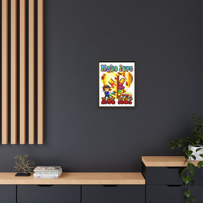love peace - framed canvas art (white)