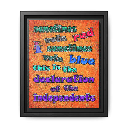 declaration of the independents - framed canvas art (burnt orange)