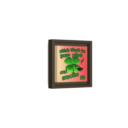 stick that in your pipe and smoke it - framed canvas art (yellow-orange wave)