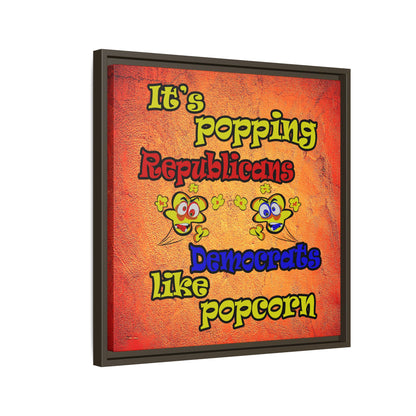 popping like popcorn - framed canvas art (burnt orange)