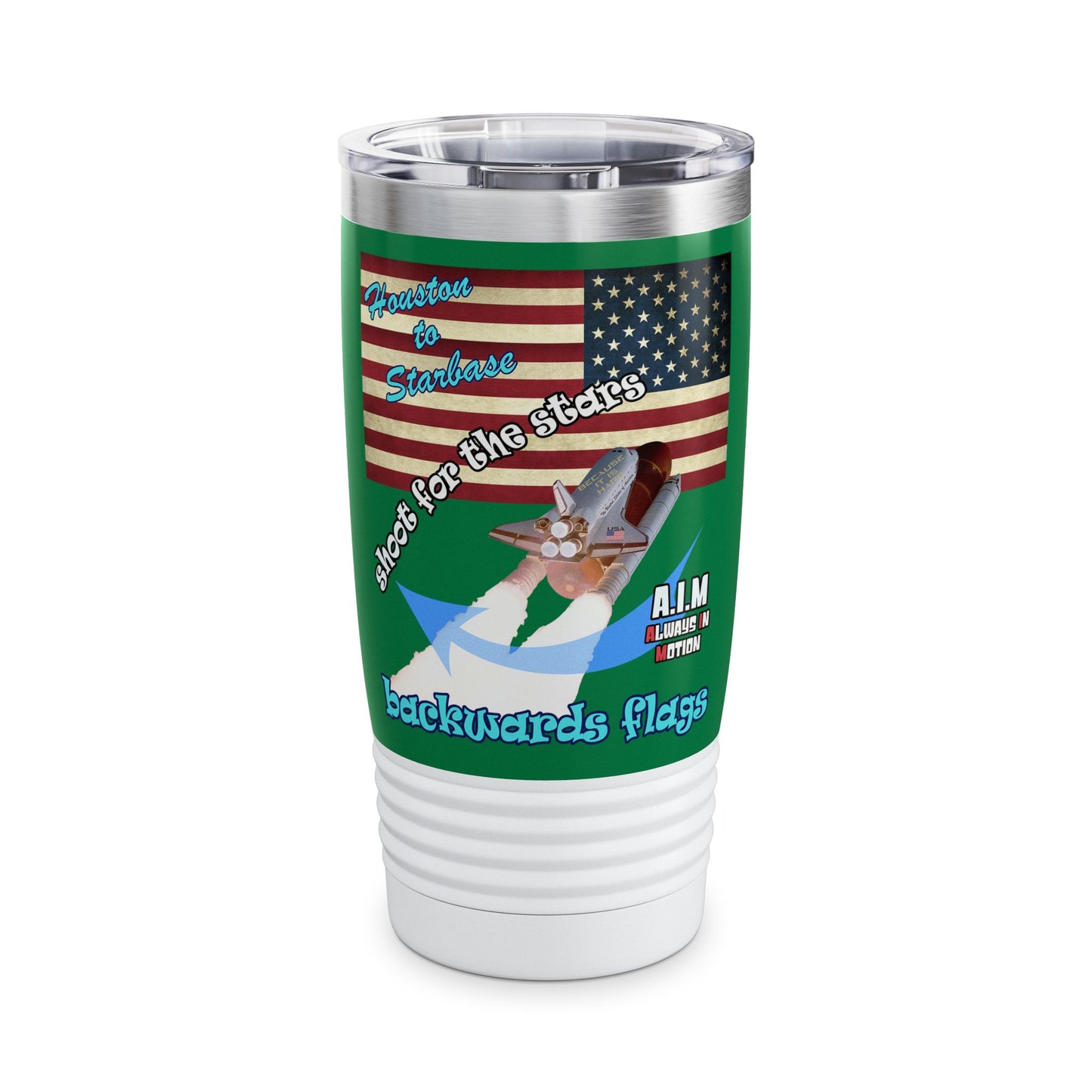 shoot for the stars - Ringneck Tumbler, 20oz (dark green)