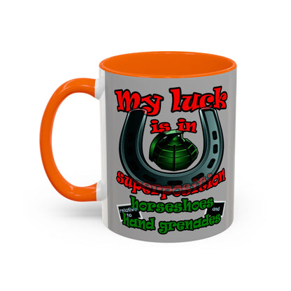 my luck - Accent Mug (light grey)