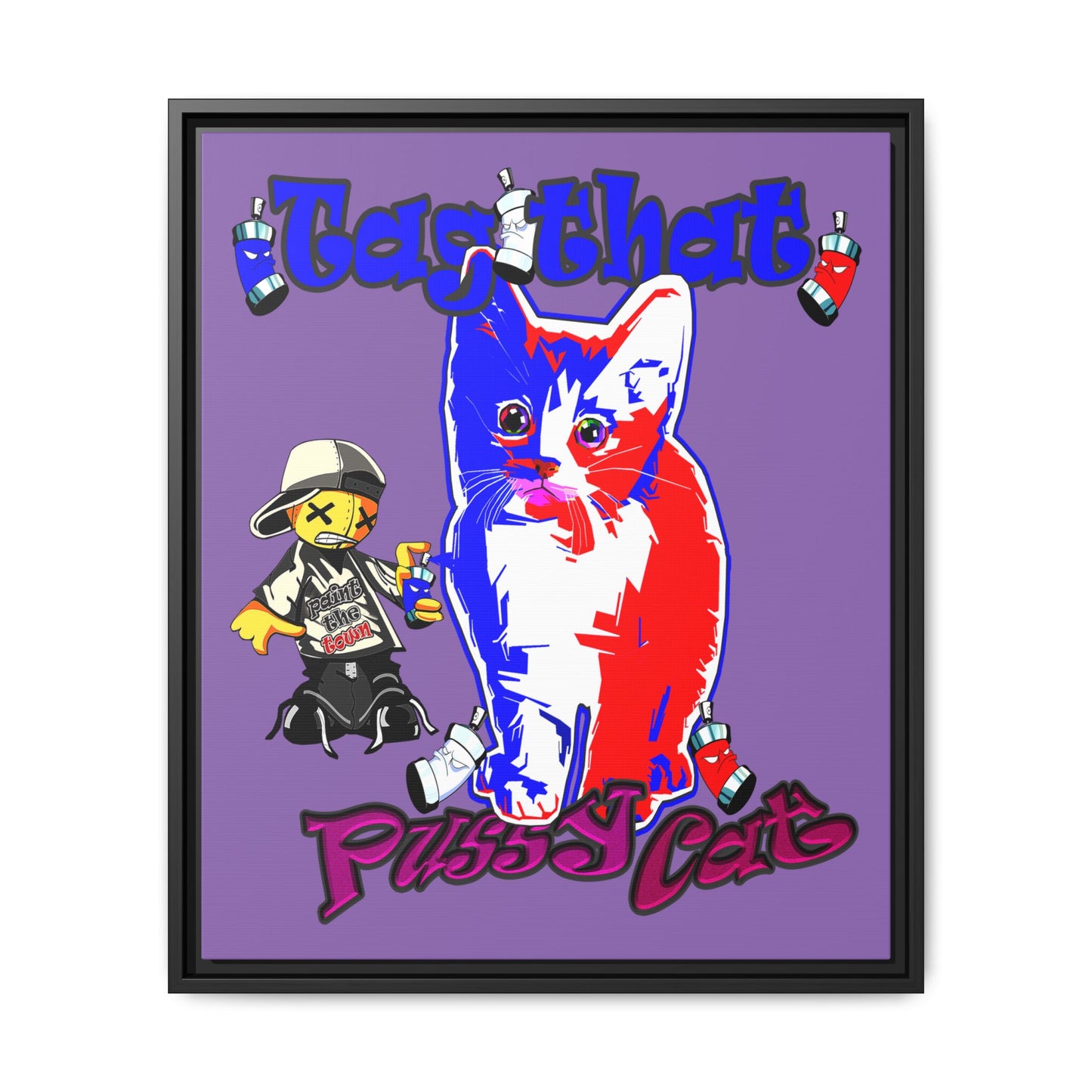 tag that - framed canvas art (light purple)