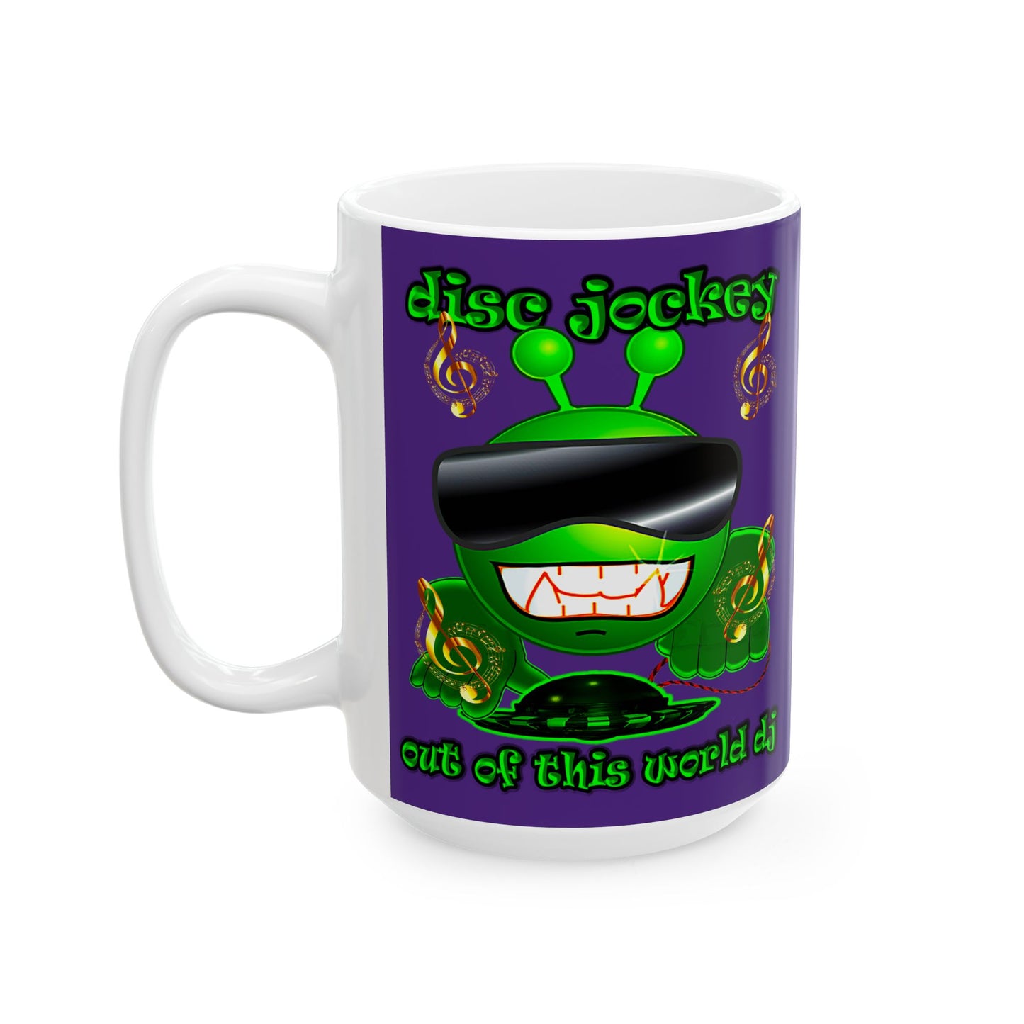 disc jockey - White Mug (purple)