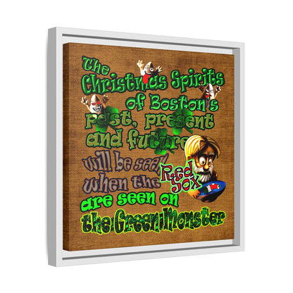 christmas spirits of boston - framed canvas art (brown papyrus)
