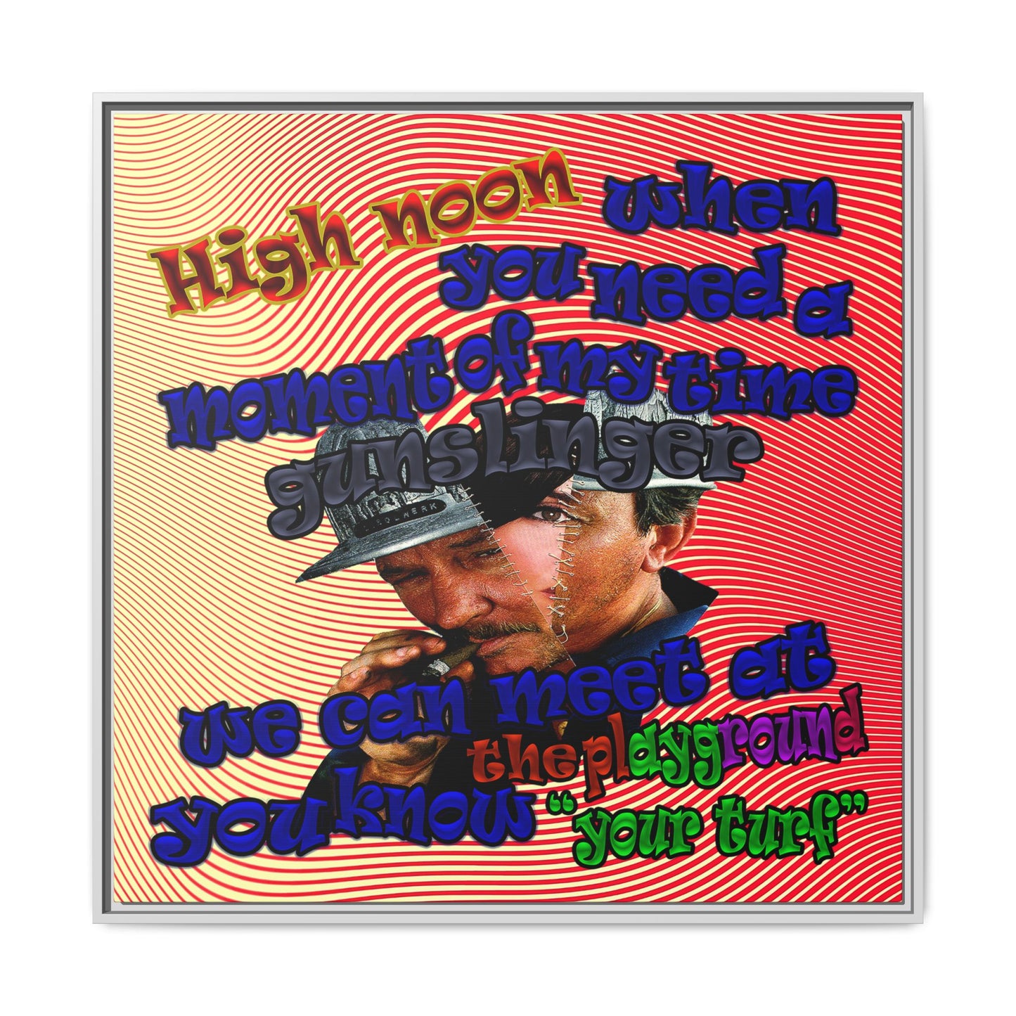 high noon - framed canvas art (yellow-orange wave)