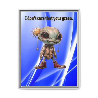 I don't care that your green - framed canvas art (blue-white wave)