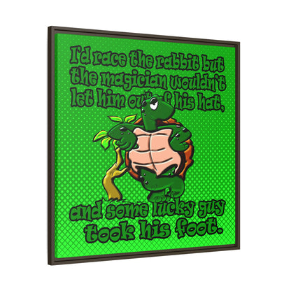 turtle race - framed canvas art (logo green)