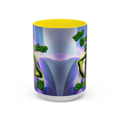 green monster - Accent Mug (grey-pink wave)