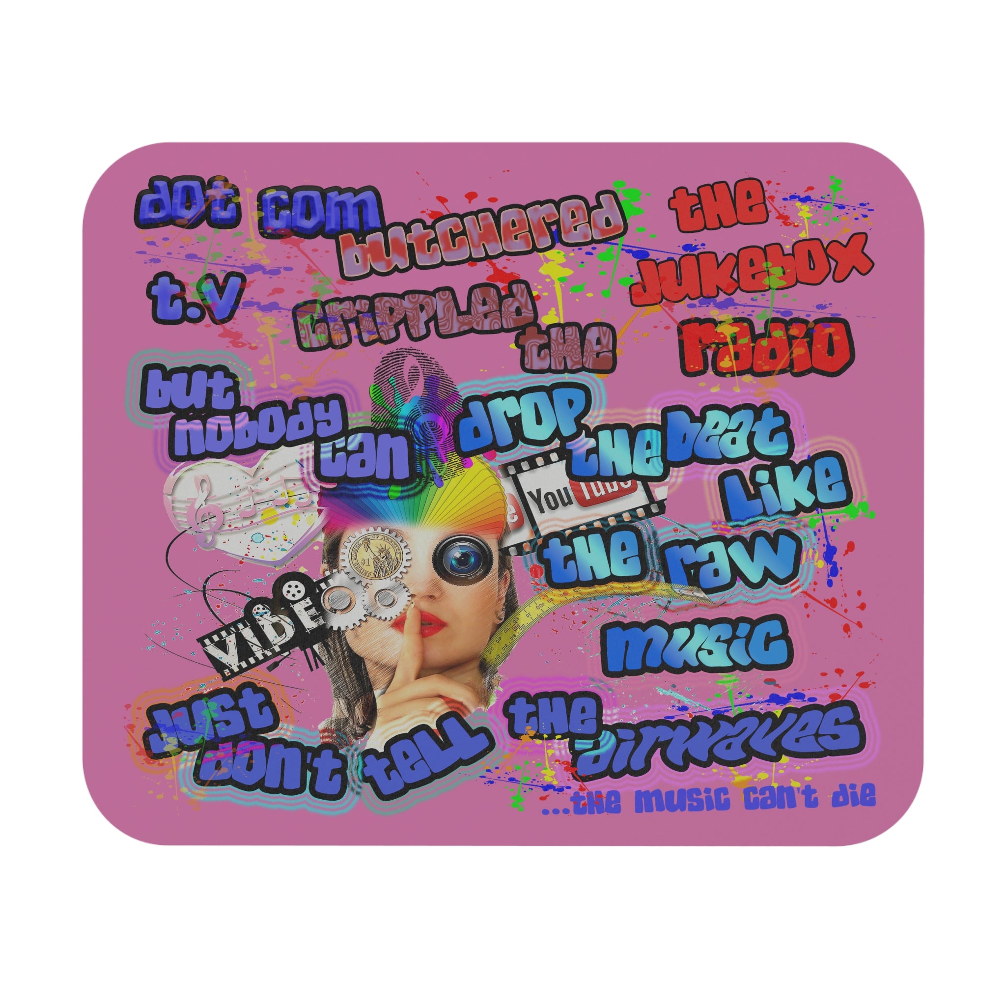 drop the beat - Mouse Pad (Rectangle) (light pink)