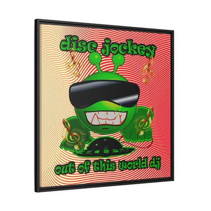 disc jockey - framed canvas art (yellow-orange wave)
