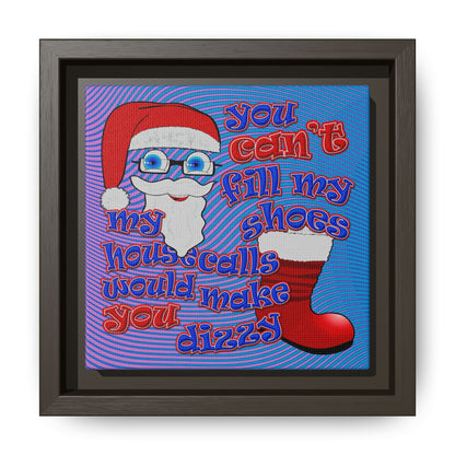 santa's shoes - framed canvas art (light blue-purple wave)