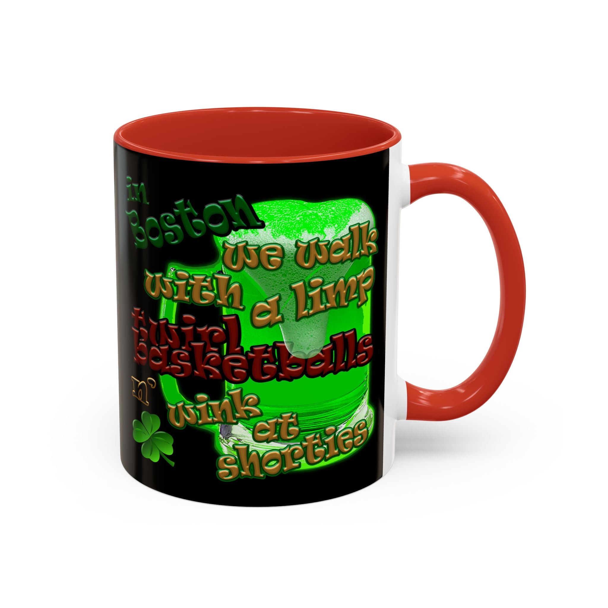 celtics logo - Accent Mug (black)