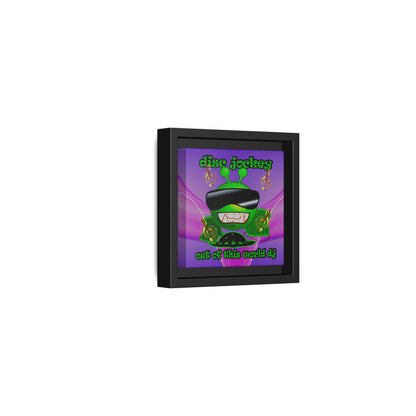 disc jockey - framed canvas art (purple-pink wave)
