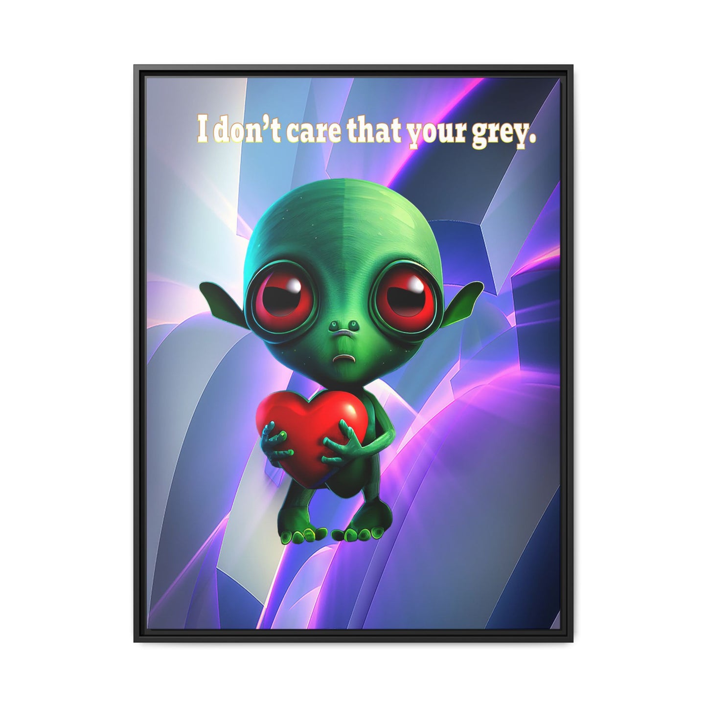 I don't care that your grey - framed canvas art (grey-pink wave)