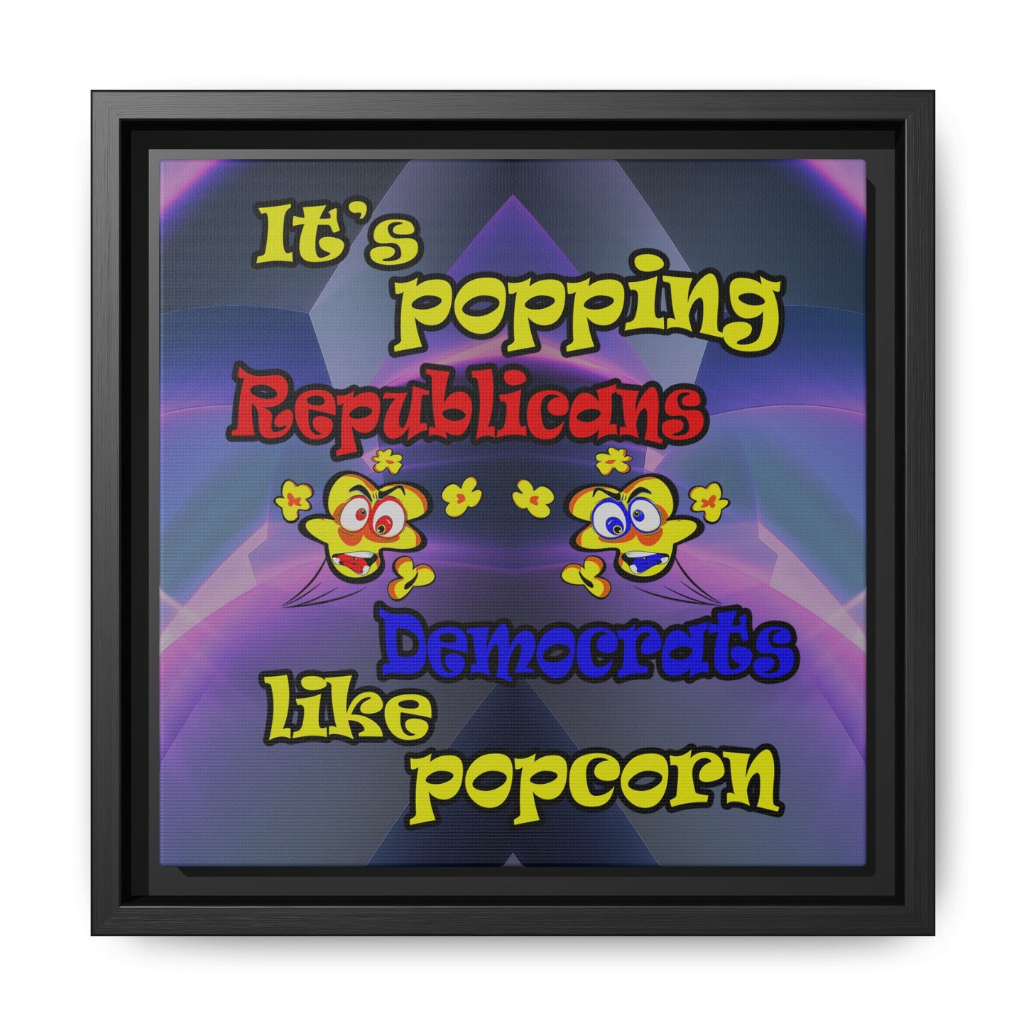 popping like popcorn - framed canvas art (grey-pink wave)
