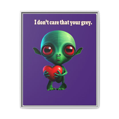 I don't care that your grey - framed canvas art (purple)