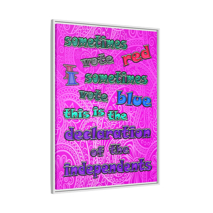 declaration of the independents - framed canvas art (pink swirl)