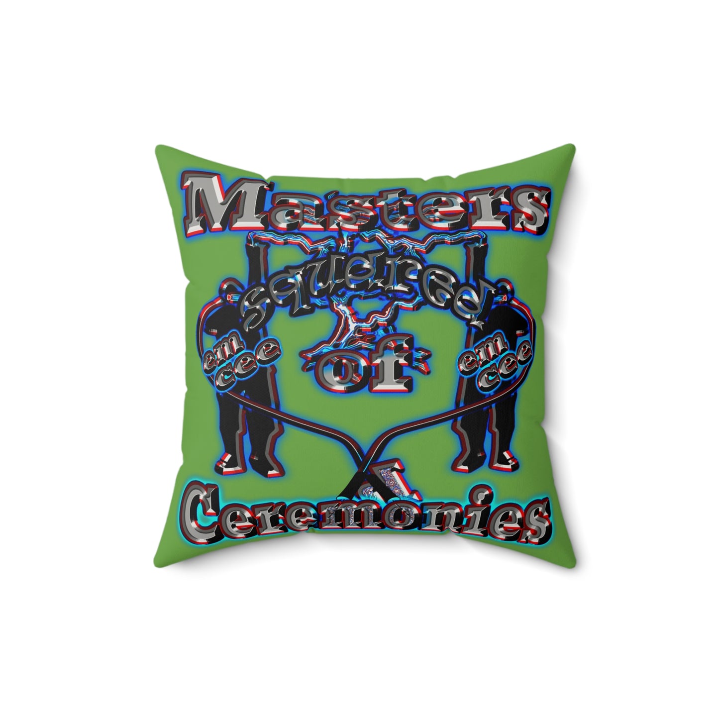 em cee squared - Faux Suede Square Pillow - (green)