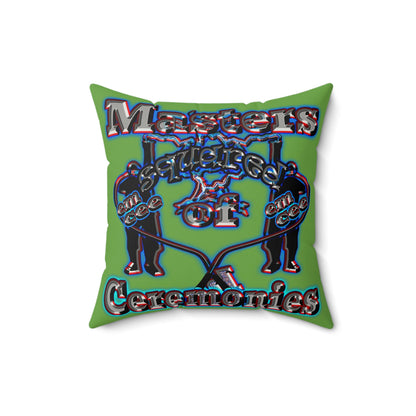 em cee squared - Faux Suede Square Pillow - (green)