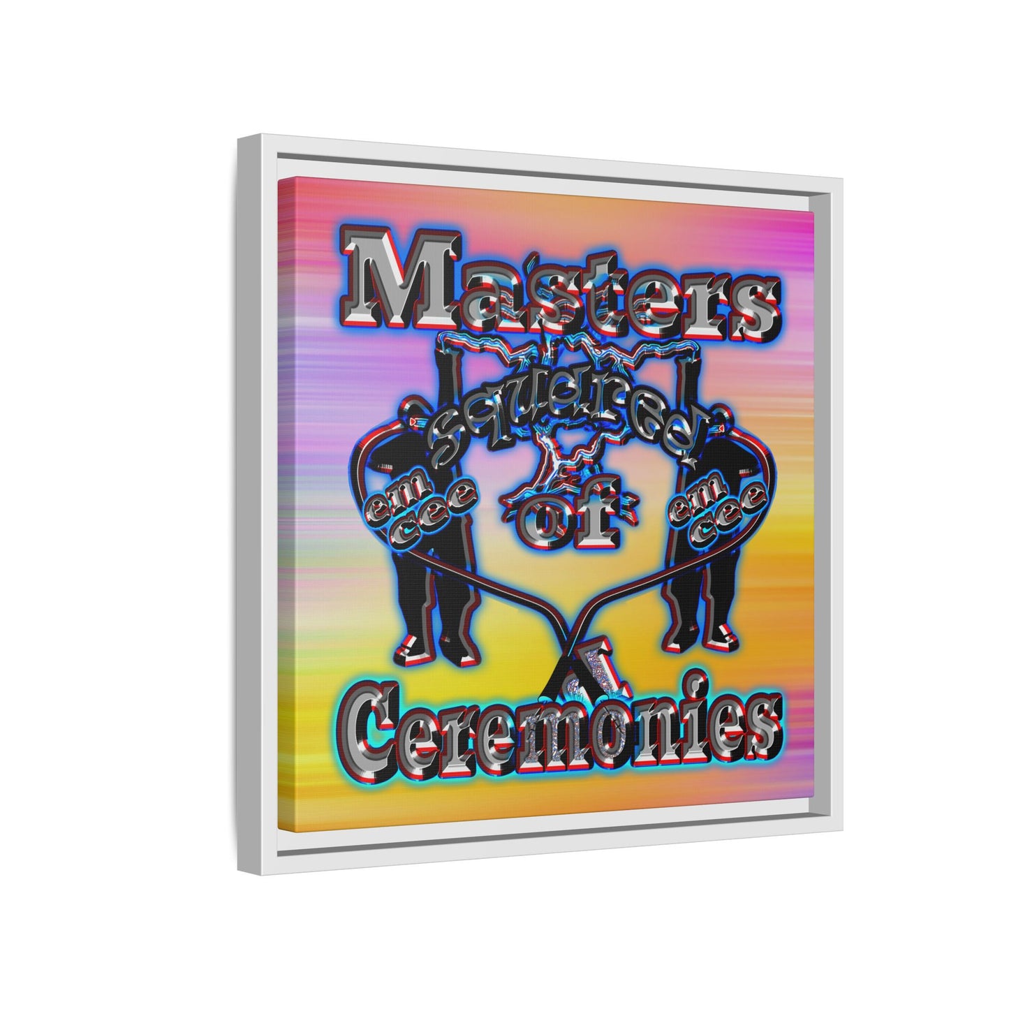 em cee squared - framed canvas art (color blur)