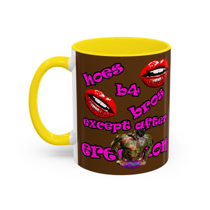 hoes b4 bros - Accent Mug (brown)