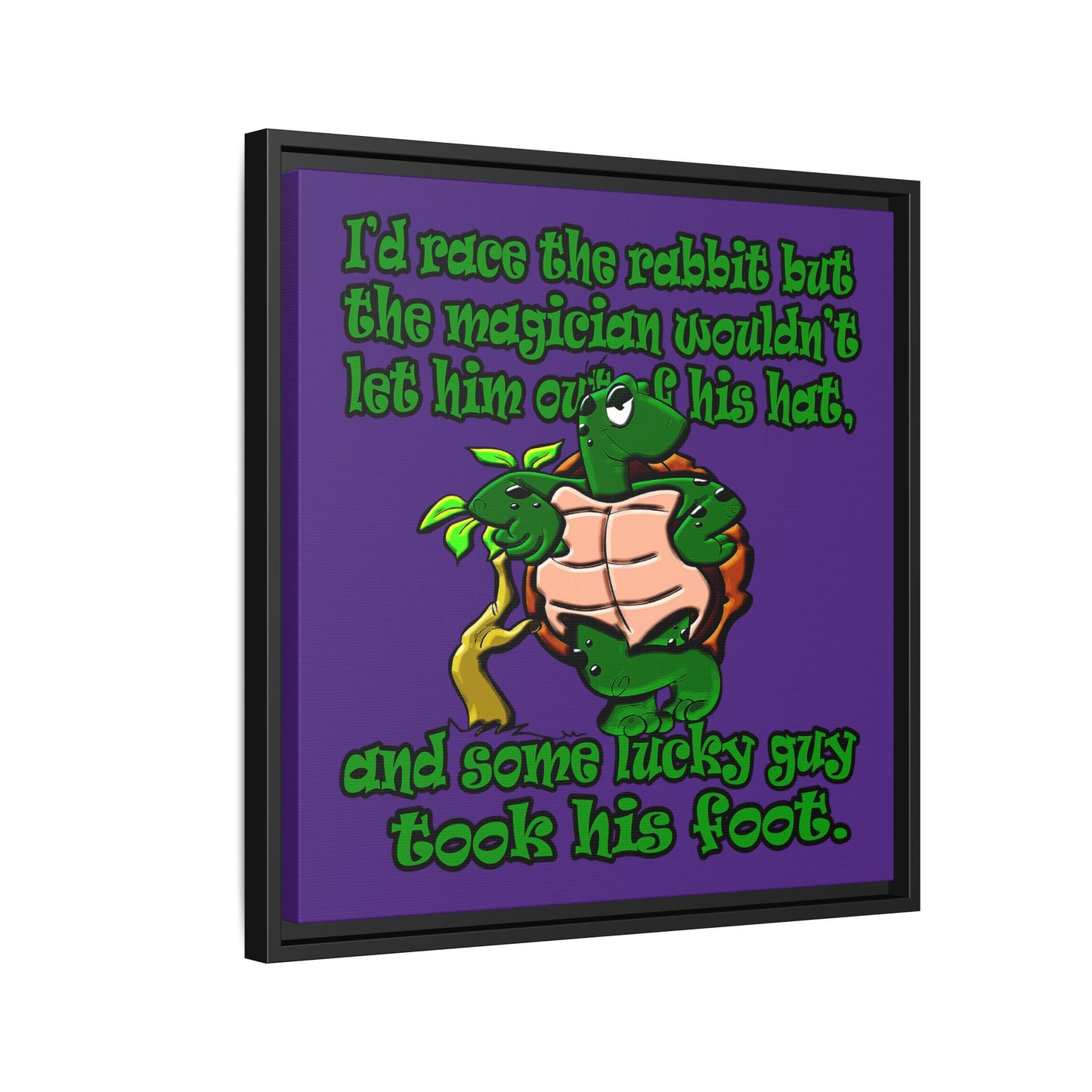 turtle race - framed canvas art (purple)