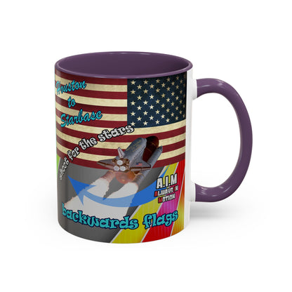 shoot for the stars - Accent Mug (rainbow split)